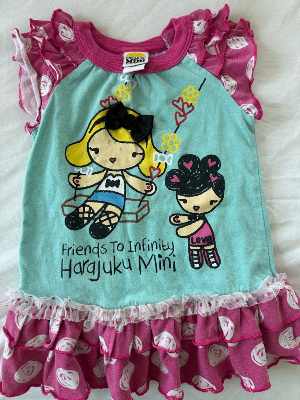 Harajuku Lovers Kids Dress - Aqua, Pink, Yellow, Black